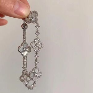 Elegant Silver Floral Bracelet